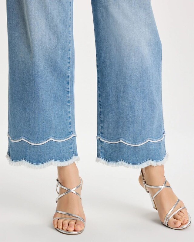 Scallop Pull-On Wide-Leg Crop Jeans - image 4